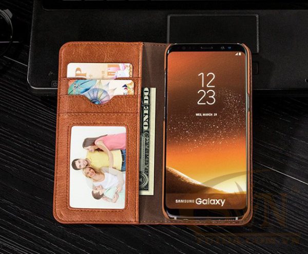 Ốp lưng Note 8 kiêm ví cầm tay 2 trong 1 cho Samsung Galaxy Note 8 Brown